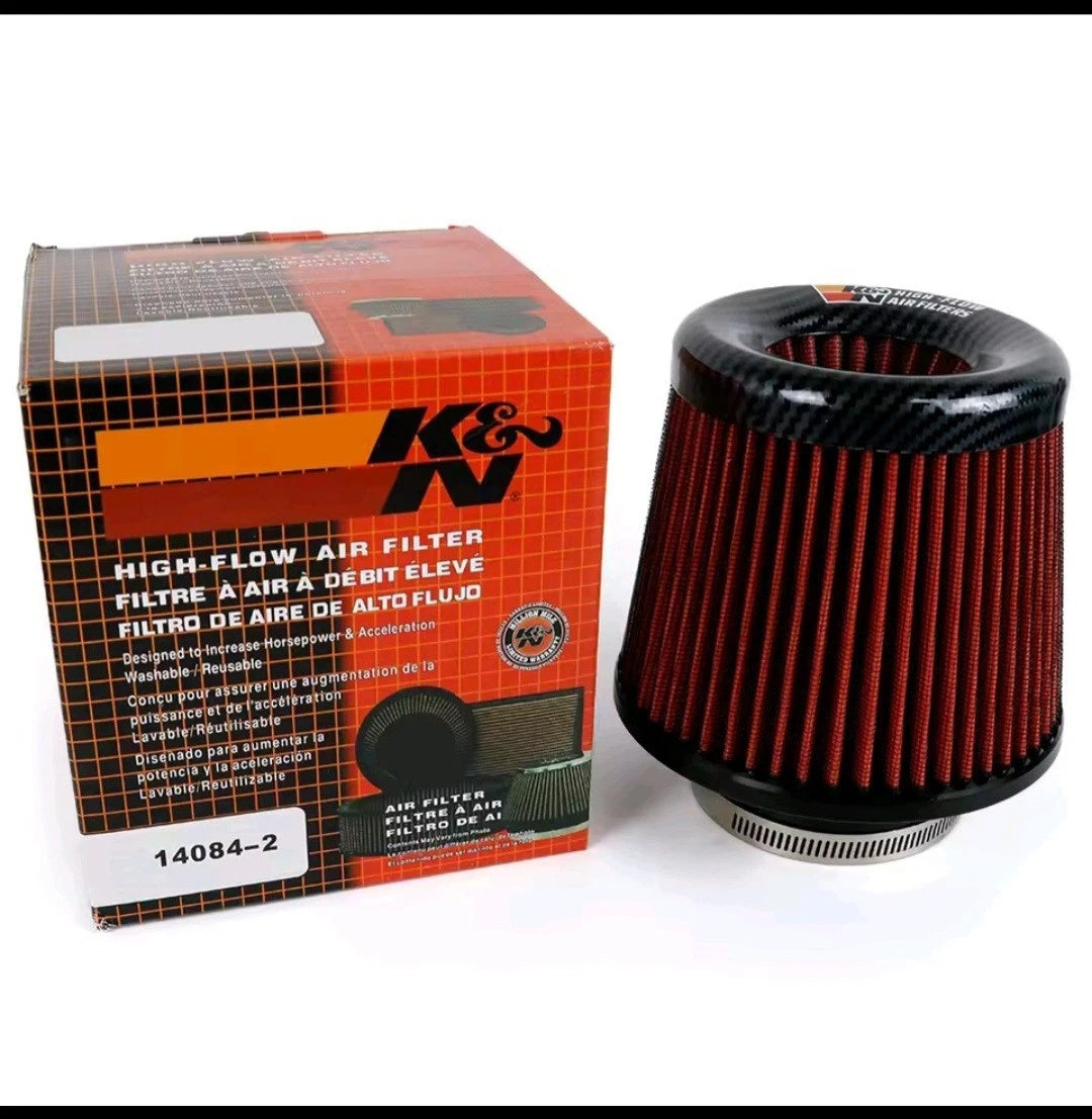 K&N 71mm high performance air Cone Filter, carbon fibre top end